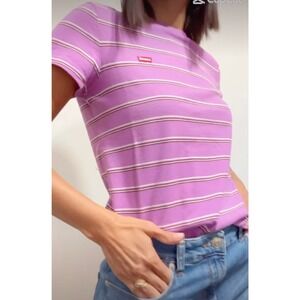 Levi's | The Original Striped Cotton Short Sleeve Tee Shirt, Purple | XLarge